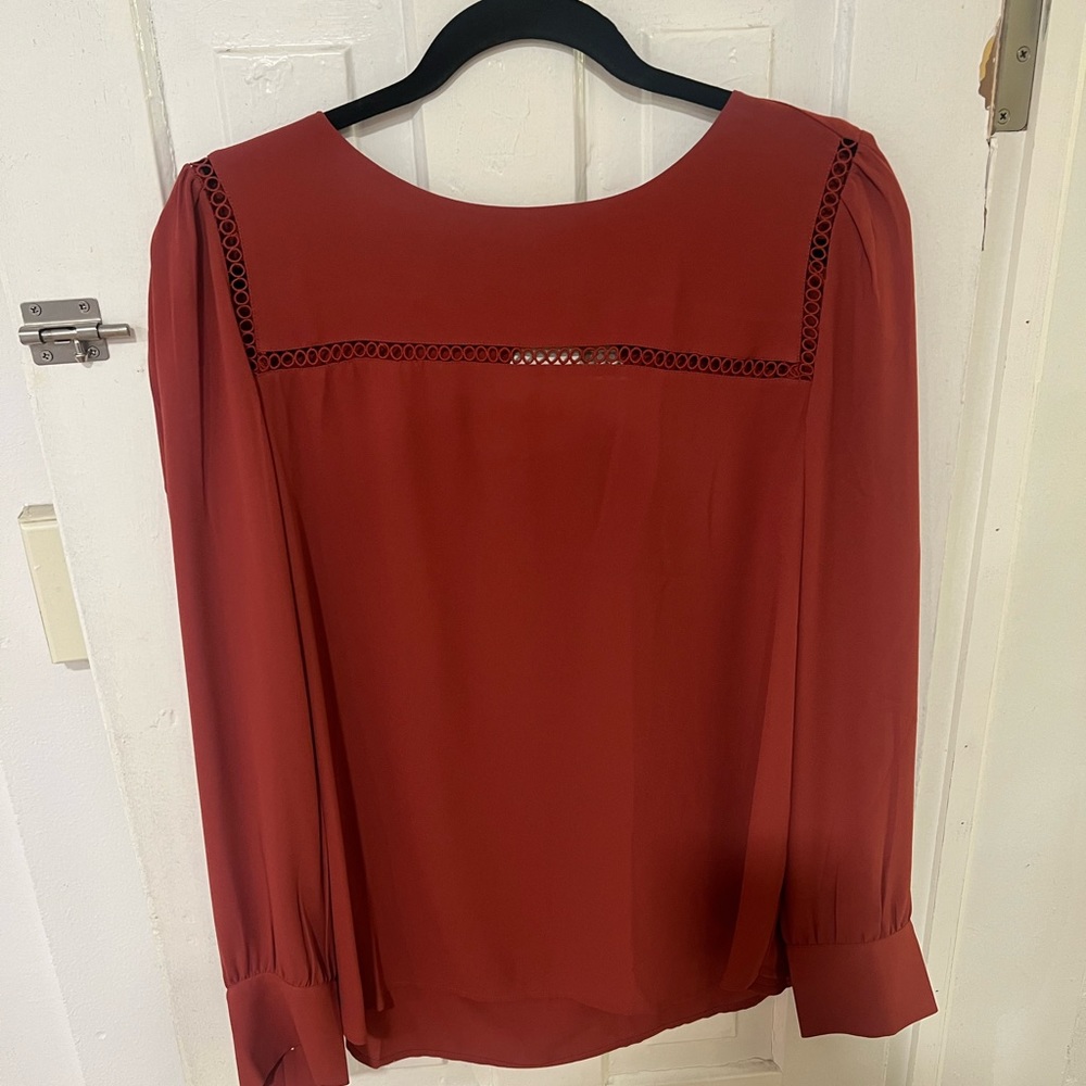Loft Burnt Orange Blouse Size Large